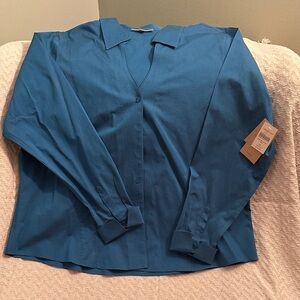 Coldwater Creek Women's Teal Button Down Shirt Size 2x Plus Size